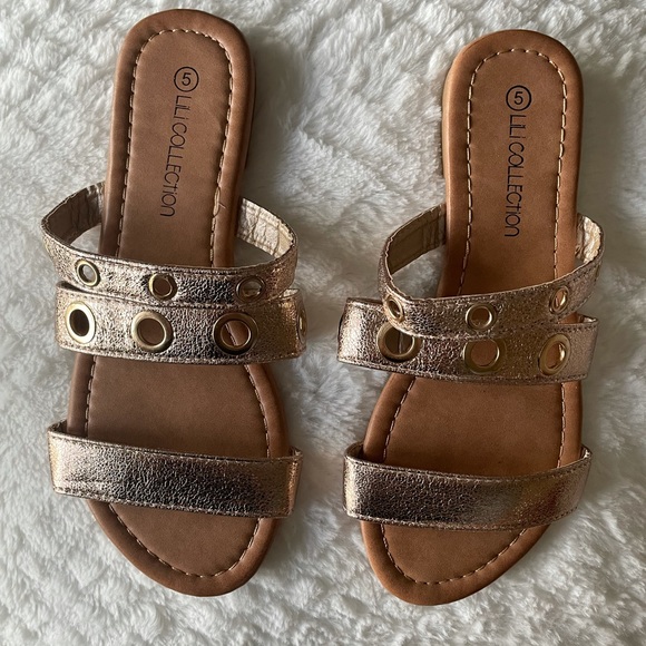 Lili Collection sandal, Gold, Size 5 - Picture 6 of 9